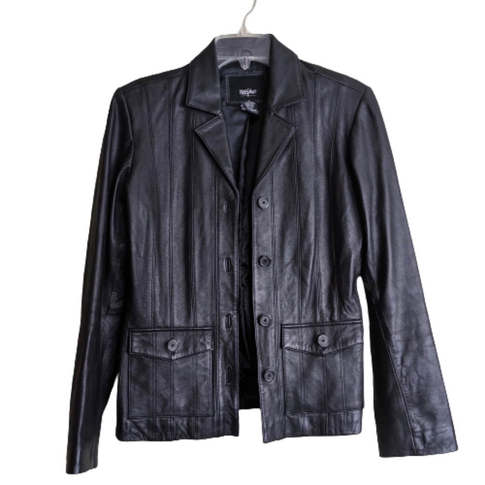 Mossimo Leather Jacket Black Size Small Y2K Retro Vibe
